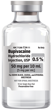 Bupivacaine Hydrochloride Injection, USP 0.5%, 50 mg per 10 mL